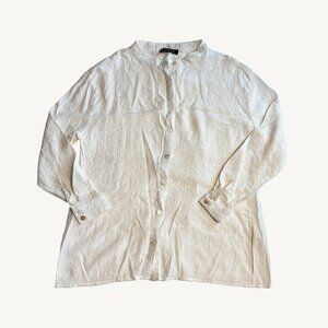 White Fox Boutique White Button Up Blouse Top Size S/M